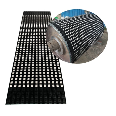 Cn Bonding Layer Backed Ceramic Mats Pulley Lagging Dengan Keramik Alumina 95%.