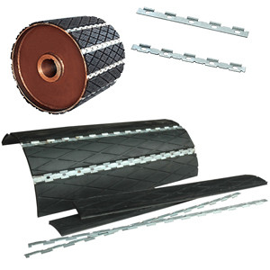 Conveyor Drum Slide Diamond Grooved Rubber Lagging On Pulleys